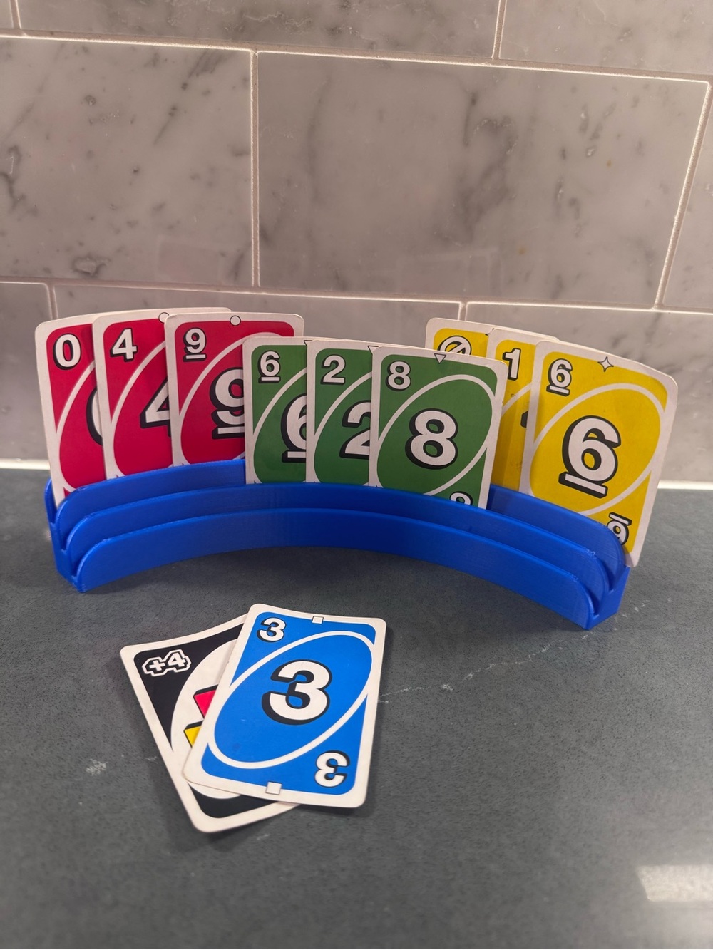 Card Holders with Blue Card Rack -